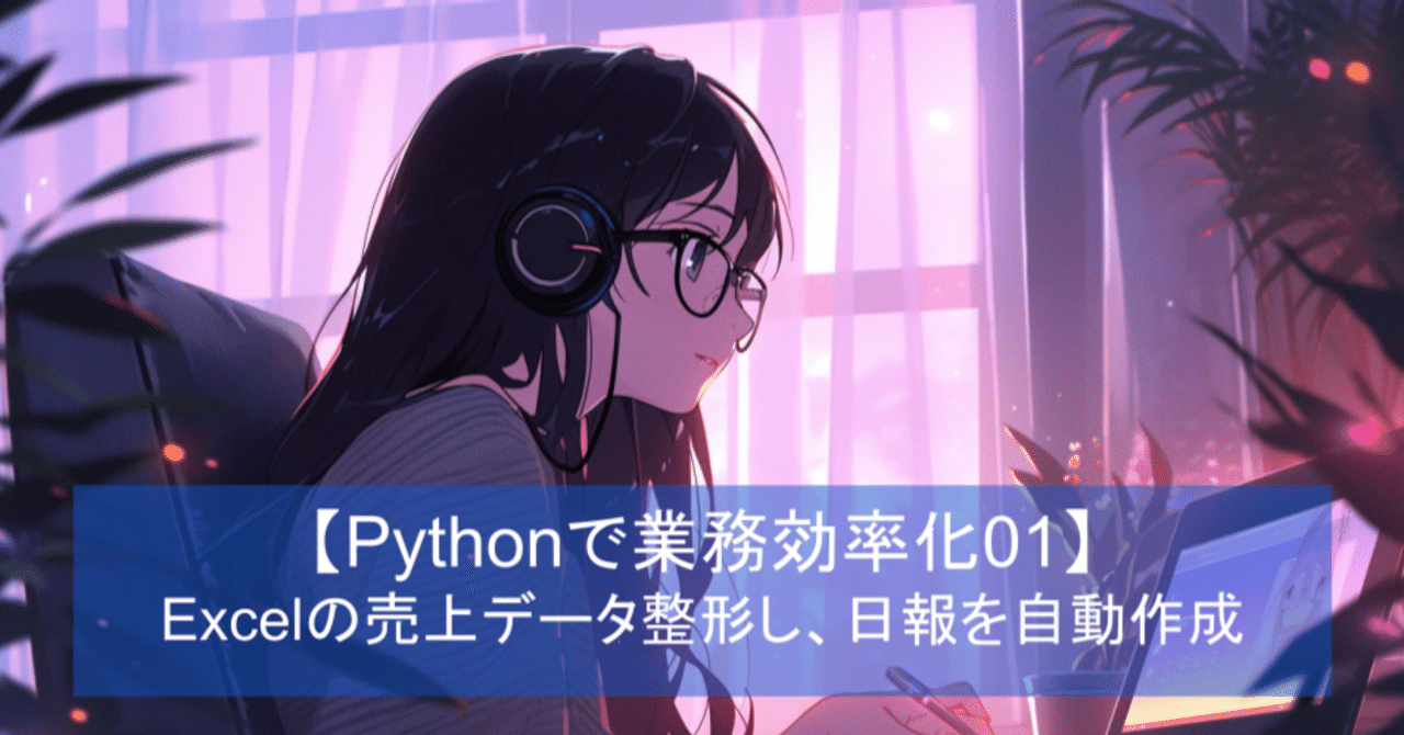 PythonでExcelの売上データを整形し、日報を自動作成する
