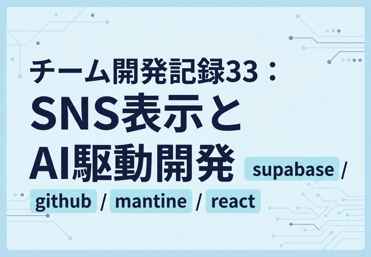 チーム開発記録33:SNS表示とAI駆動開発